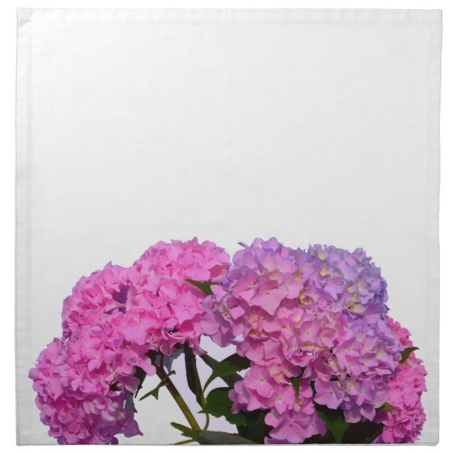 Elegant pink purple florals hydrangeas napkin (Front)