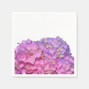 Elegant pink purple florals hydrangeas paper napkins