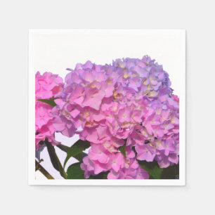 Elegant pink purple florals hydrangeas paper napkins