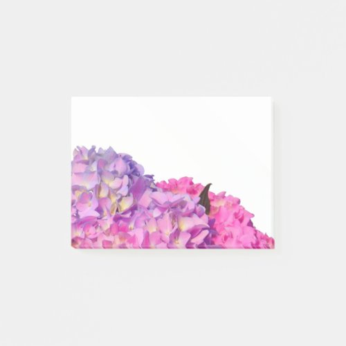 Elegant pink purple florals hydrangeas post_it notes