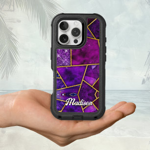 Elegant pink purple girly geometric iPhone 16 pro case
