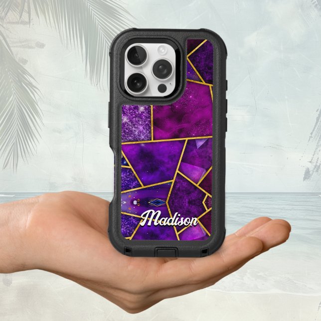Elegant pink purple girly geometric otterbox iPhone case (Creator Uploaded)