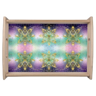 Elegant Pink purple green holiday Snowflakes stars