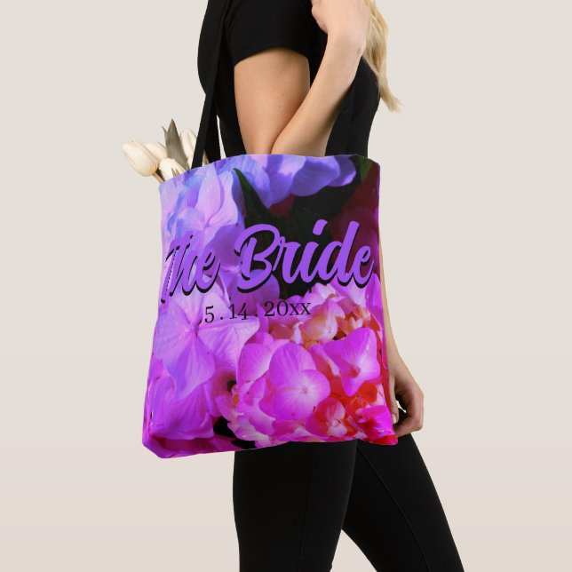 Elegant pink purple magenta flowers florals tote bag (Close Up)