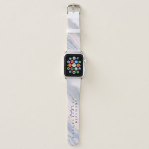 Elegant Pink Purple Pastel Marble Customizable Apple Watch Band