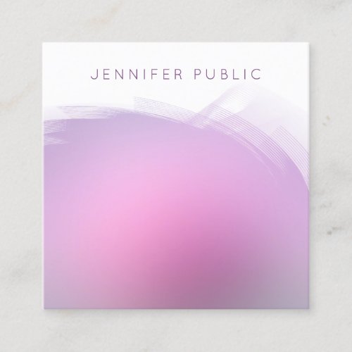 Elegant Pink Purple Professional Template Modern Square Business Card