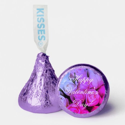 Elegant Pink Purple Roses Floral Happy Valentine Hersheys Kisses