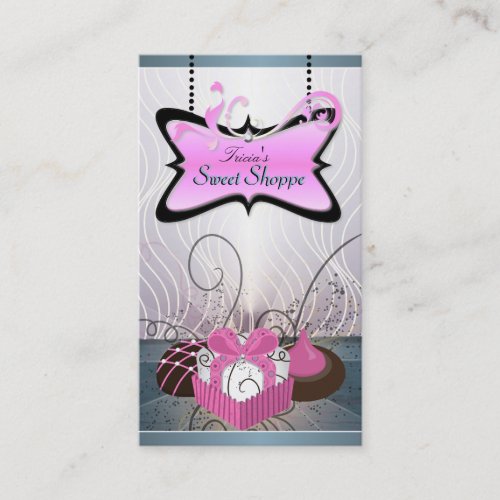 Elegant Pink &amp; Purple Swirl CookieBusiness Card