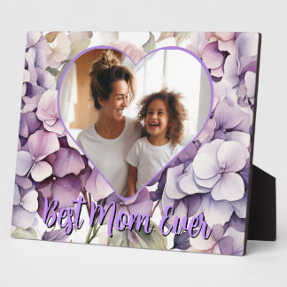 Elegant pink purple watercolor hydrangeas  plaque