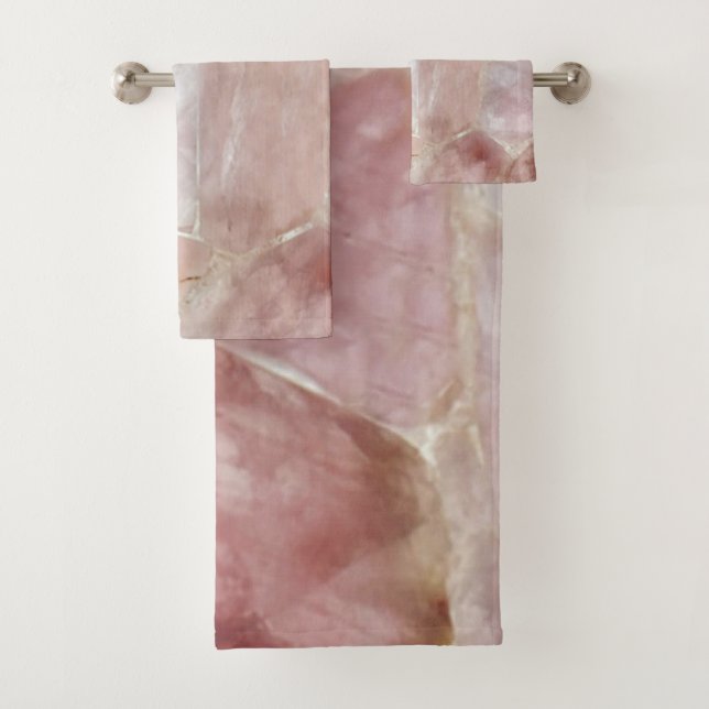 Elegant Pink Quartz Bath Towel Set (Insitu)