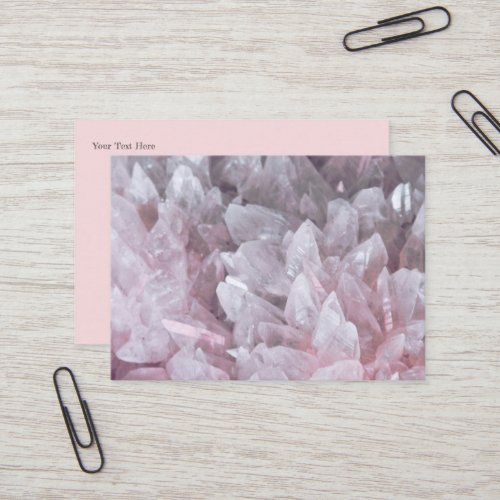 Elegant Pink Quartz Gem Mind Body Spirit Energy Business Card