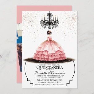 Elegant Pink Quinceañera Invitation