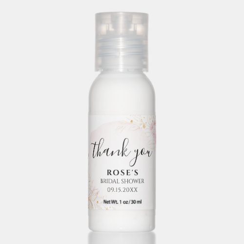 Elegant Pink  Red Floral Bridal Shower Thank You Hand Lotion