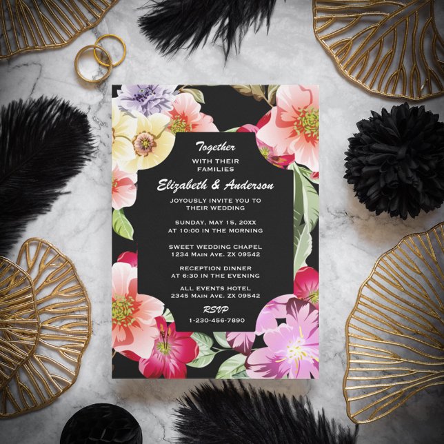 Elegant Pink Red Floral Watercolor Wedding         Acrylic Invitations (Elegant Pink Red Floral Watercolor Wedding Acrylic Invitations is great for your wedding.)