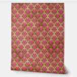 Elegant Pink Red Gold Art Deco Vintage Pattern Wallpaper<br><div class="desc">Elegant Pink Red Gold Art Deco Vintage Pattern Wallpaper features a chic elegant art deco pattern in pink,  old brick red and gold. Perfect for home decor,  office decor,  event decor and party decor. Created by Evco Studio www.zazzle.com/store/evcostudio</div>