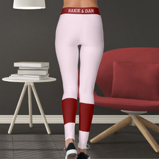 Elegant Pink Red Valentine's Day Girlfriend Gift  Leggings