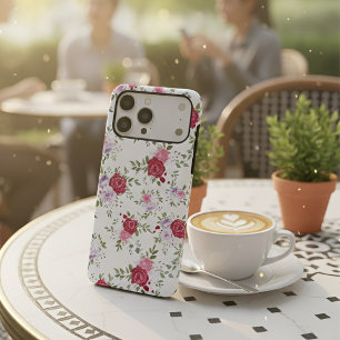 Elegant Pink Red Watercolor Floral Botanical Art iPhone 17 Pro Max Case