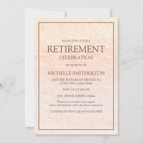 Elegant Pink Retirement Party Invitation