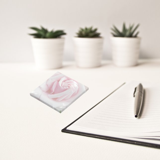 Elegant Pink Rose Bloom Floral Post-it Notes (In Situ)