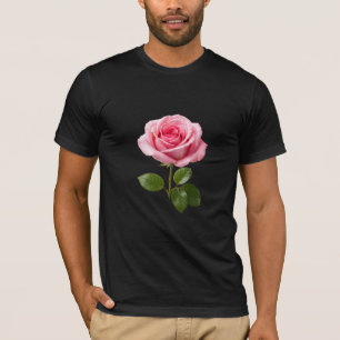 Elegant Pink Rose Botanical Flower T-Shirt