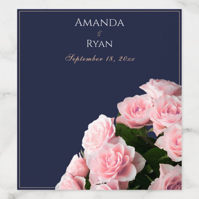 Elegant Pink Rose Bouquet Flowers Floral Wedding Envelope Liner (Design)