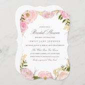Elegant Pink Rose Bridal Shower Invite (Front/Back)
