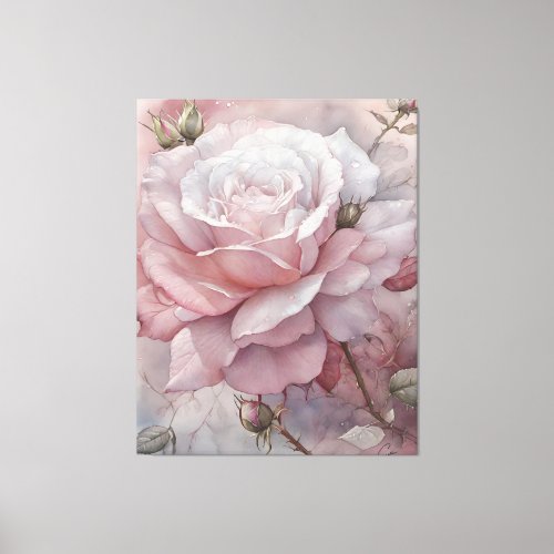 Elegant Pink Rose Canvas Print