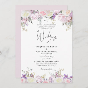 Elegant Pink Rose Floral Invitation