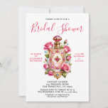 Elegant Pink Rose Floral Perfume Bridal Shower  Invitation