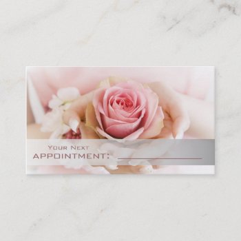 Elegant Pink Rose Flower Wedding Florist Appointment Card by heresmIcard at Zazzle