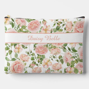 Elegant Pink Rose Garden  Accessory Pouch
