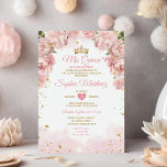 Elegant Pink Rose Gold Flowers Girl Mis Quince Invitation<br><div class="desc">Elegant Pink Rose Gold Flowers Girl Mis Quince Invitation
Mis Quince 15 Anos,  16th Birthday Butterfly.</div>