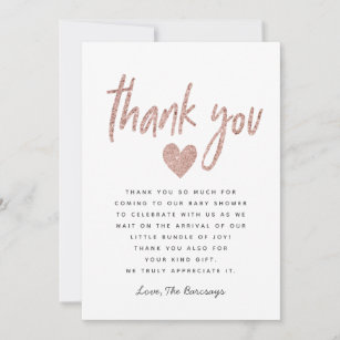 Colour Choice 3D Glitter Heart 10 Personalised Script Wedding Thank You Cards 