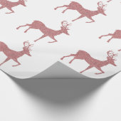 Elegant Pink Rose Gold Glitter Holiday Reindeer Wrapping Paper | Zazzle