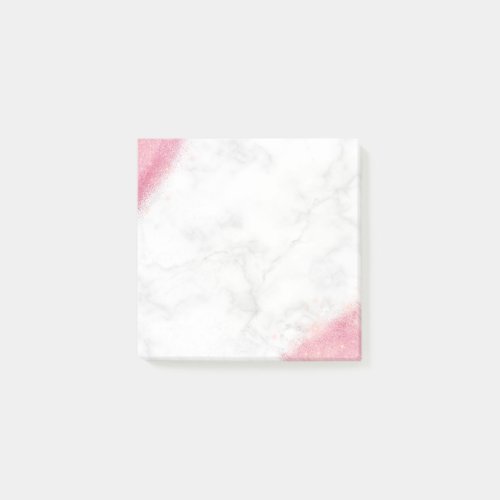 Elegant pink rose gold glitter marble  post_it notes