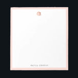Elegant pink rose gold personalized Stationery Notepad<br><div class="desc">Elegant minimalist faux rose gold floral and blush borders design,   simple and stylish.
See all the matching pieces in collection</div>