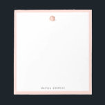 Elegant pink rose gold personalized Stationery Notepad<br><div class="desc">Elegant minimalist faux rose gold floral and blush borders design,   simple and stylish.
See all the matching pieces in collection</div>