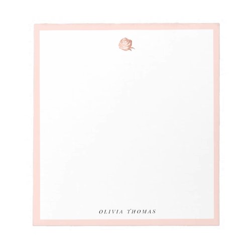 Elegant pink rose gold personalized Stationery Notepad