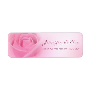 Elegant Pink Rose Handwritten Script Template Label