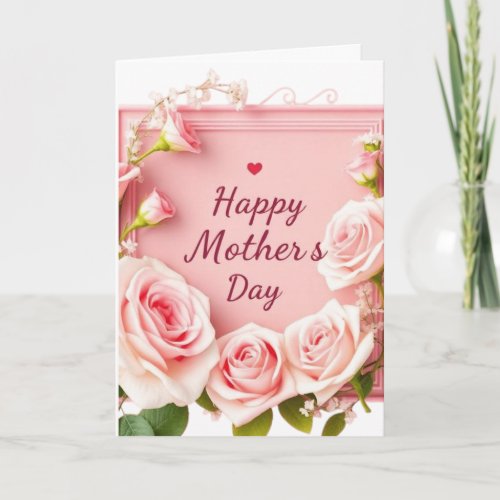 Elegant Pink Rose Mother’s Day Greeting Card