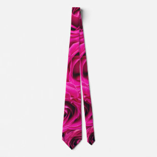 Elegant Pink Rose Neck Tie