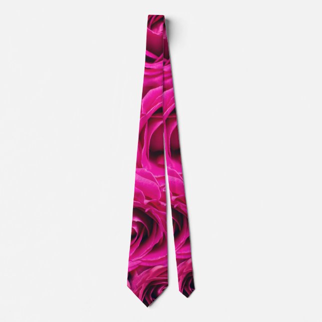 Elegant Pink Rose  Neck Tie (Front)