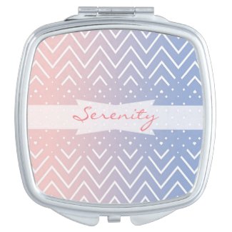 Elegant Pink rose quartz Blue pastel Chevron Name