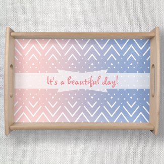 Elegant Pink rose quartz Blue pastel Chevron Text