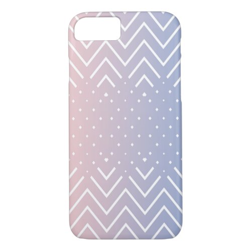 Elegant Pink rose quartz Blue pastel Cute Chevron iPhone 87 Case