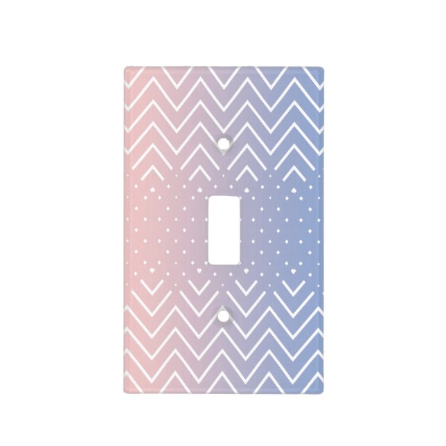Elegant Pink rose quartz Blue pastel Cute Chevron Light Switch Cover (Front)