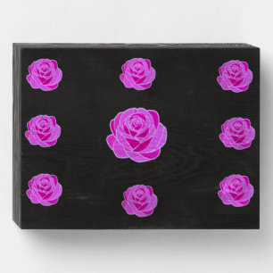 Elegant Pink Rose Stained Glass Acrylic Plaque