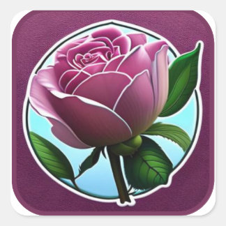 Elegant Pink Rose Sticker for Gifts, Laptops, and