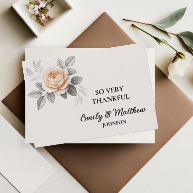 Elegant Pink Rose Thank You Card (Creator Uploaded)