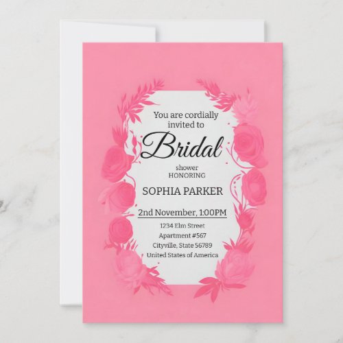 Elegant pink rose theme background invitation